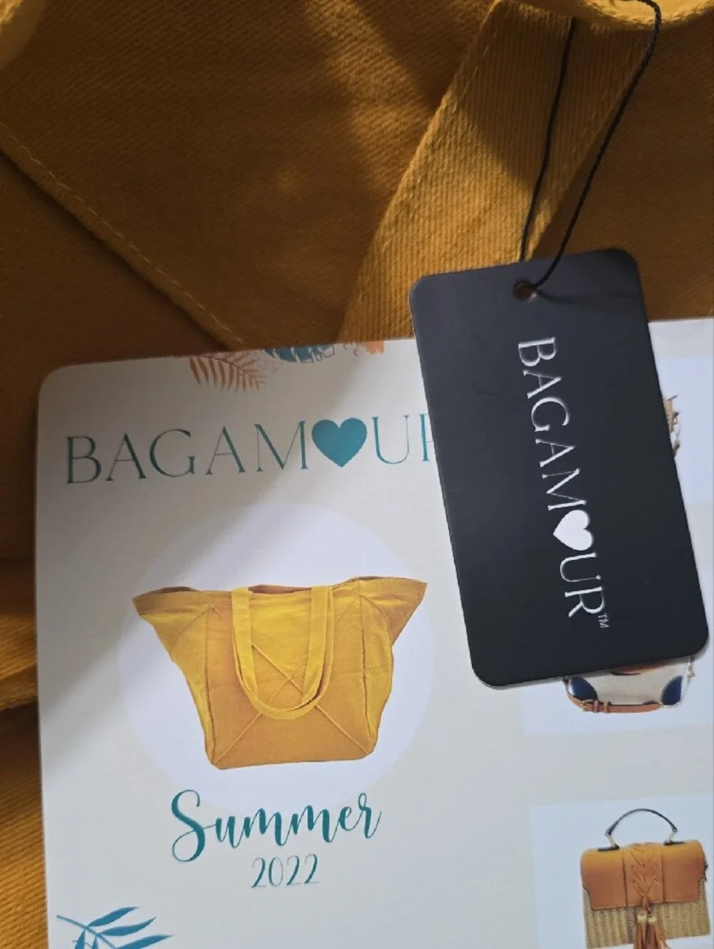 BAG AMOUR Mustard Yellow Canvas Tote